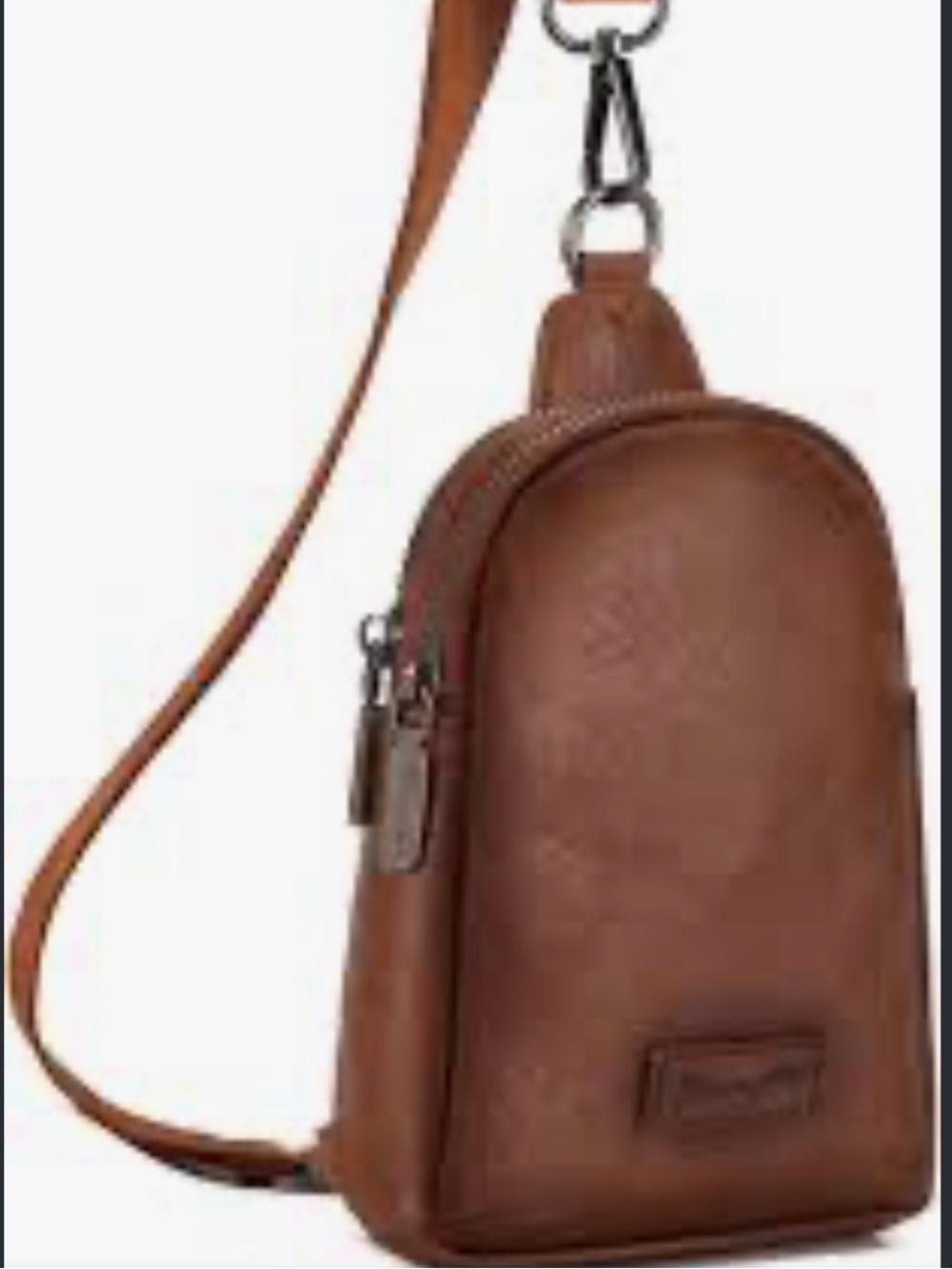 Wrangler Unisex  Brown Leather Crossbody Sling Bag - Classic Carry